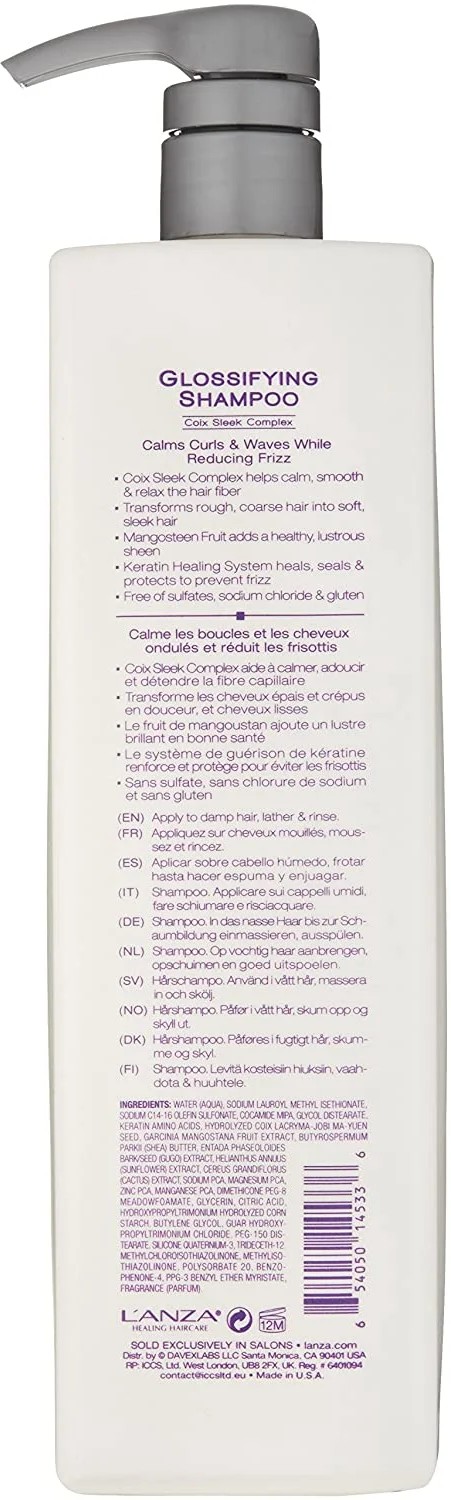 Розгладжувальний шампунь для блиску волосся LʼANZA Healing Smooth Glossifying Shampoo, 1000 ml - 2